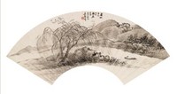 吴穀祥 1901年作 山水 扇面镜心